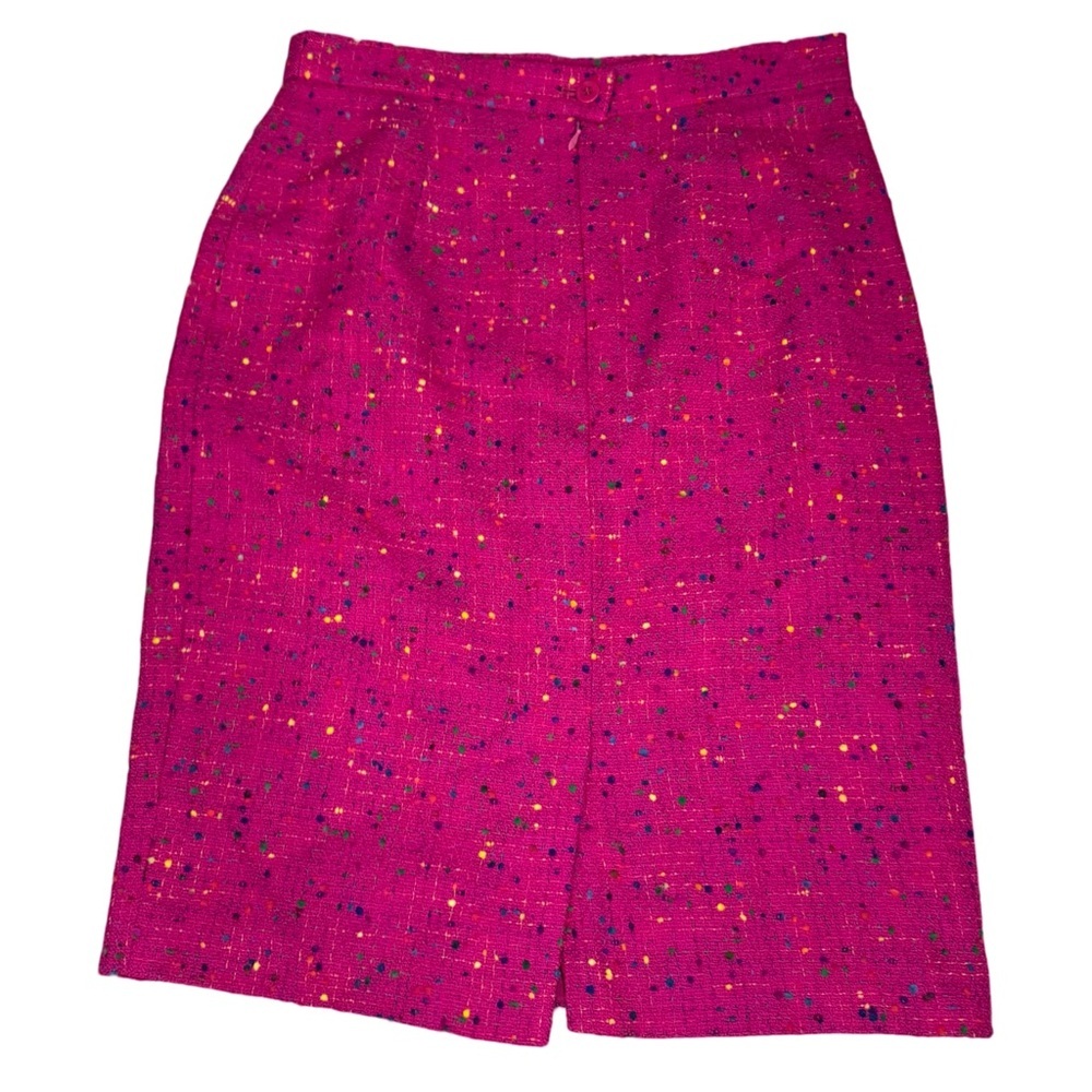 Louis Feraud Pink Tweed Skirt - Picture 2 of 5